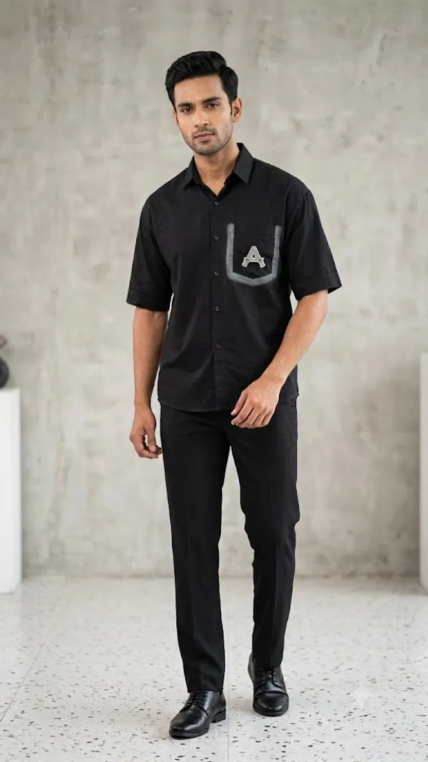 Black_Cotton_Regular_Fit_Shirt_For_Men