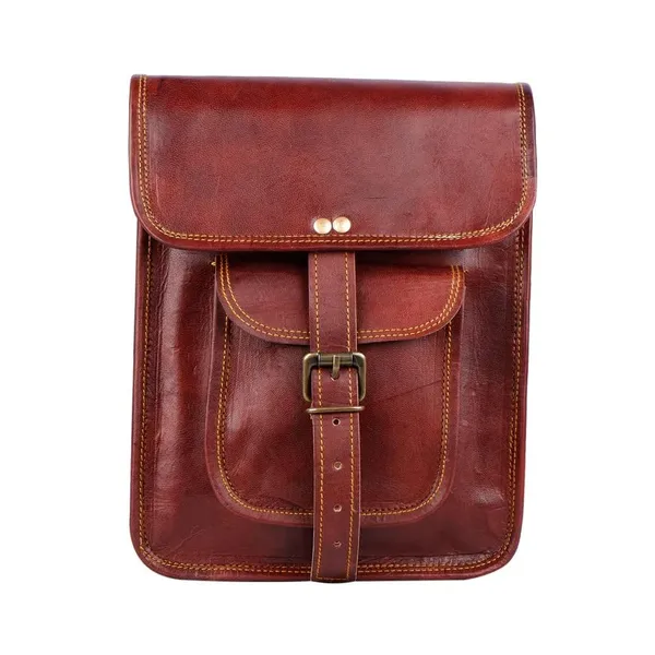 Brown_Goat_Leather_Crossbody_Messenger_Bag_For_Unisex