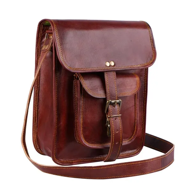 Brown_Goat_Leather_Crossbody_Messenger_Bag_For_Unisex