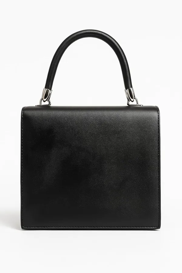 Black_Leather_Top_Handle_Handbag_For_Women