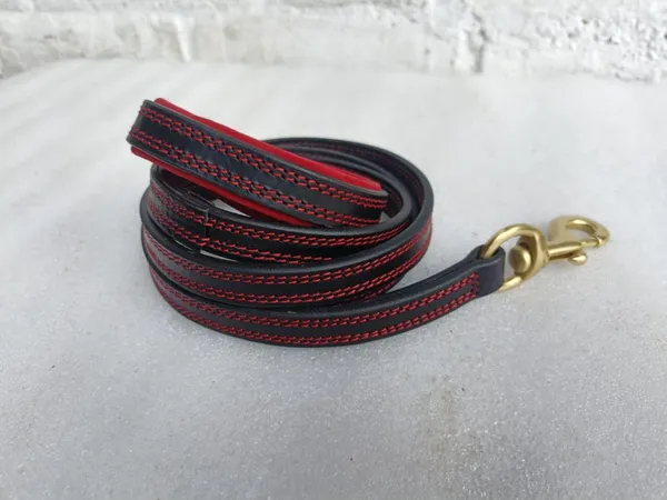Red_And_Black_Leather_Adjustable_Dog_Collar_Harness_Set_With_Leash