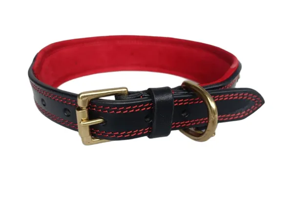 Red_And_Black_Leather_Adjustable_Dog_Collar_Harness_Set_With_Leash