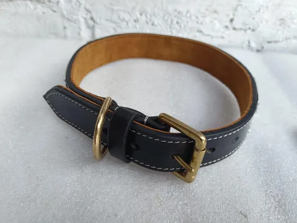 Black_And_Brown_Leather_Adjustable_Dog_Collar_Harness_Set_With_Leash