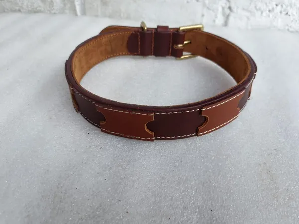 Brown_Leather_Adjustable_Dog_Collar_Harness_Set_With_Leash