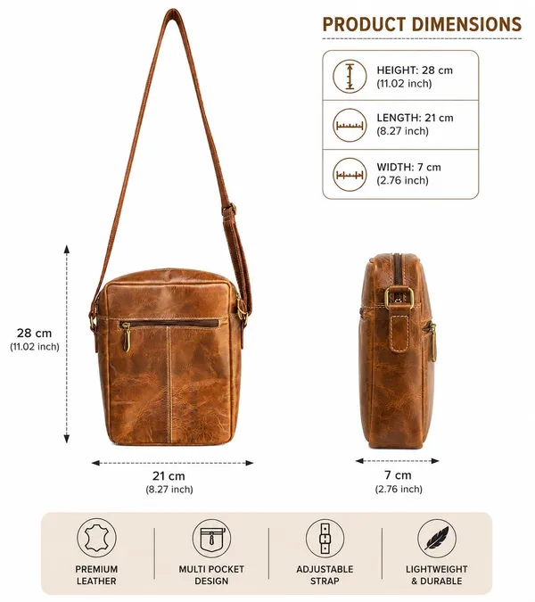 Brown_Leather_Multi-Pocket_Messenger_Sling_Bag_For_Unisex