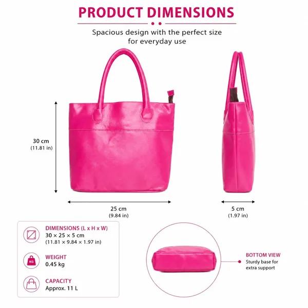 Pink_Leather_Tote_Handbag_For_Women