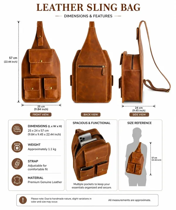 Brown_Leather_Sling_Backpack_For_Unisex