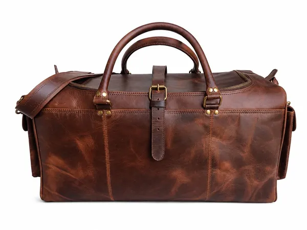Brown_Genuine_Leather_Travel_Duffle_Bag