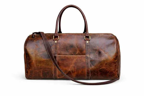 Maroon_Brown_Genuine_Leather_Compact_Duffle_Bag