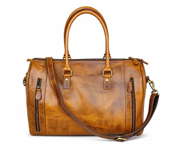 Brown_Pu_Leather_Large_Tote_Duffle_Handbag_For_Women