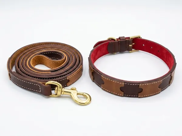 Brown_Leather_Adjustable_Dog_Collar_Harness_Set_With_Leash