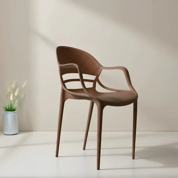Plastic_Contemporary_Perforated_Back_Brown_Armchair
