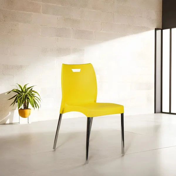 Plastic_Modern_Yellow_Chair_With_Metal_Legs