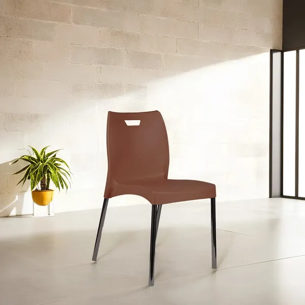 Plastic_Modern_Brown_Metal_Legs_Dining_Chair
