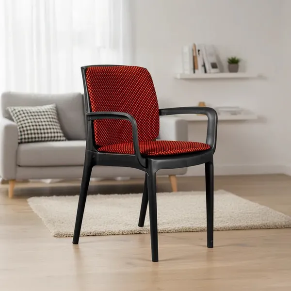 BEETA_Plastic_Cafe_Style_Red_Armchair