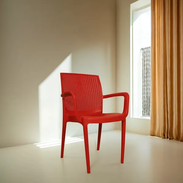 Plastic_Modern_Perforated_Back_Red_Armchair