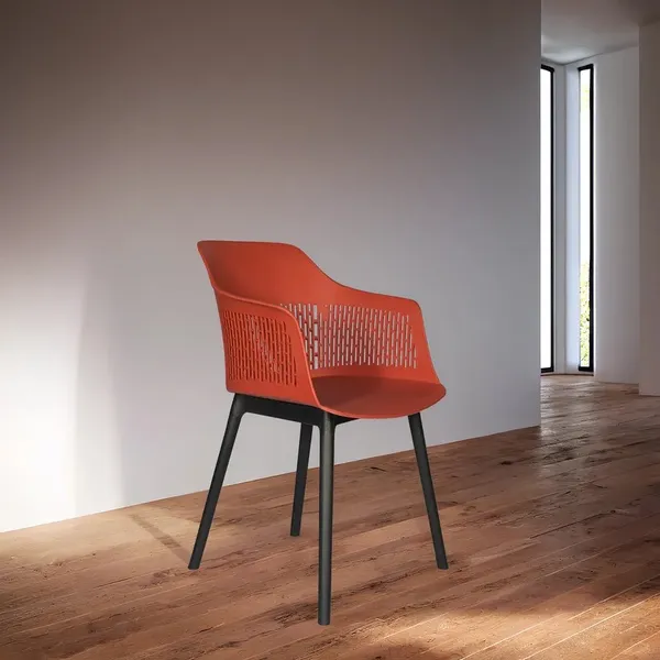 Plastic_Modern_Orange_Chair_With_Black_Metal_Legs