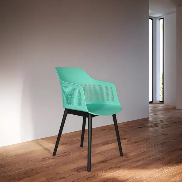 Plastic_Modern_Turquoise_Armchair_With_Black_Legs