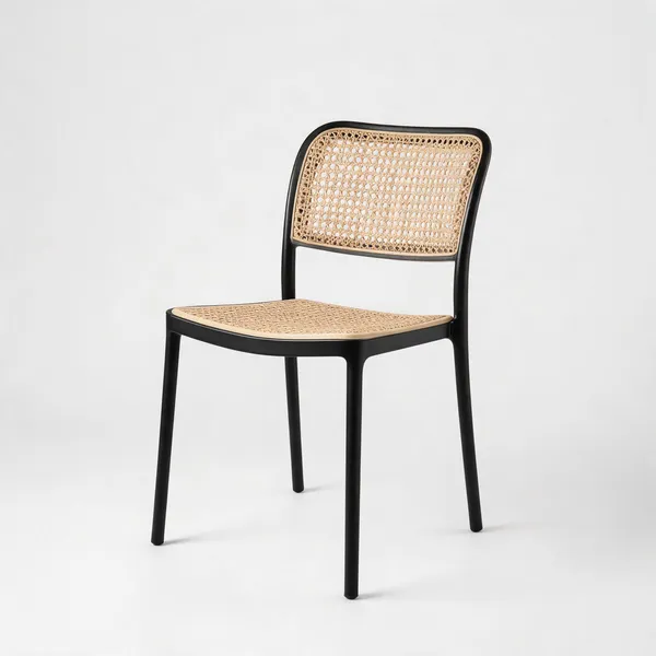 Plastic_Cane_Webbing_Modern_Black_Metal_Frame_Dining_Chair