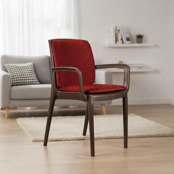 BEETA_Plastic_Cafe_Style_Red_Armchair