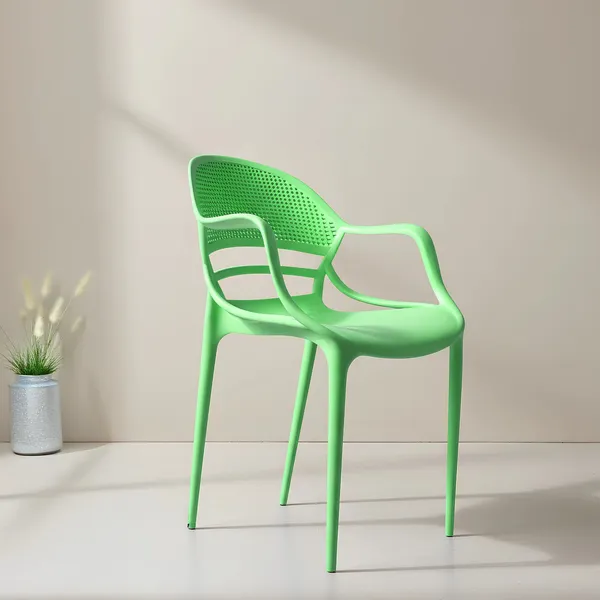 Plastic_Modern_Green_Perforated_Back_Armchair