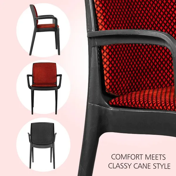 BEETA_Plastic_Cafe_Style_Red_Armchair