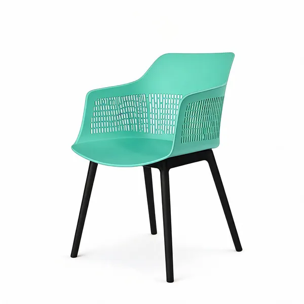 Plastic_Modern_Turquoise_Armchair_With_Black_Legs