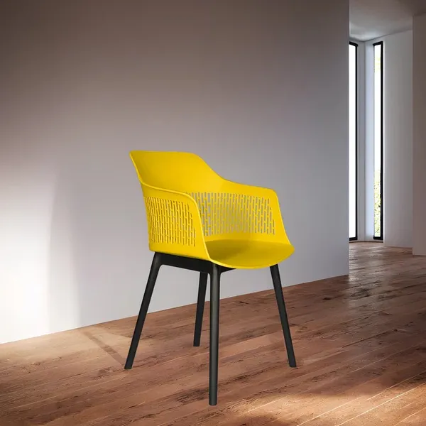 Plastic_Perforated_Back_Yellow_Chair_With_Black_Legs