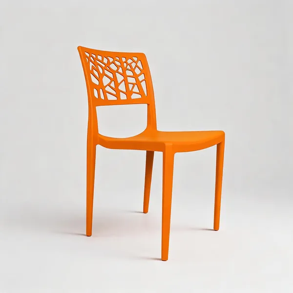 Plastic_Modern_Geometric_Pattern_Orange_Dining_Chair