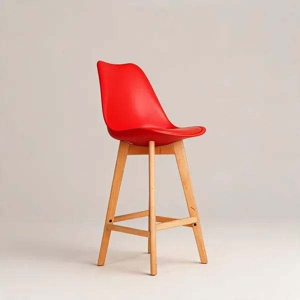SMART_Plastic_Seat_Wood_Legs_Red_Bar_Stool