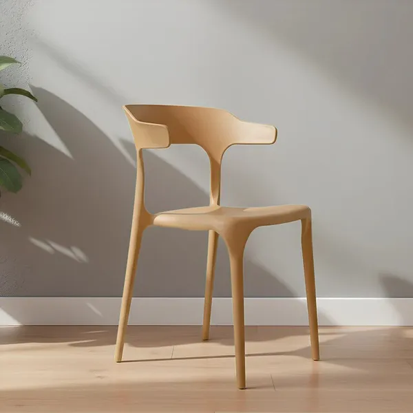 Plastic_Modern_Ergonomic_Beige_Dining_Chair