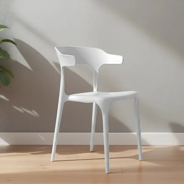 Plastic_Modern_Matte_Finish_White_Armchair