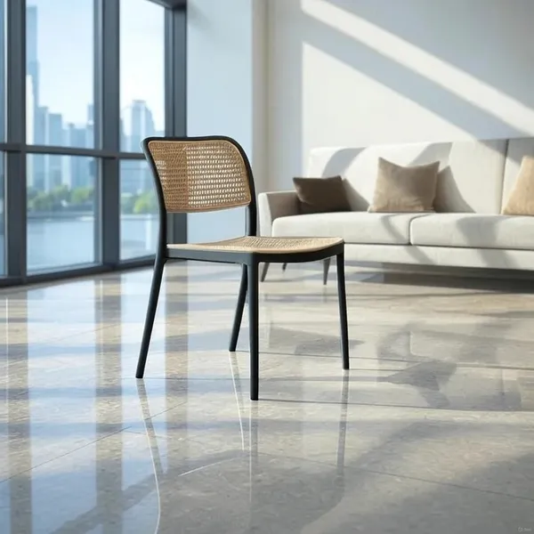 Plastic_Cane_Webbing_Modern_Black_Metal_Frame_Dining_Chair