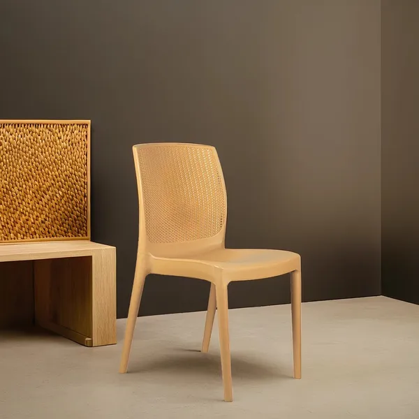 Plastic_Contemporary_Perforated_Back_Beige_Dining_Chair
