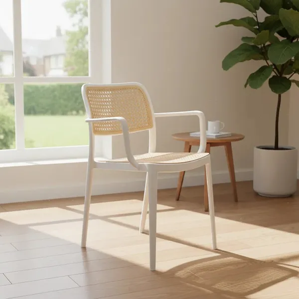 Rattan_Cane_White_Beige_Accent_Chair_With_Armrests