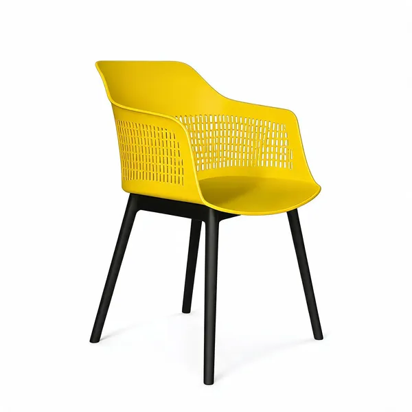 Plastic_Perforated_Back_Yellow_Chair_With_Black_Legs