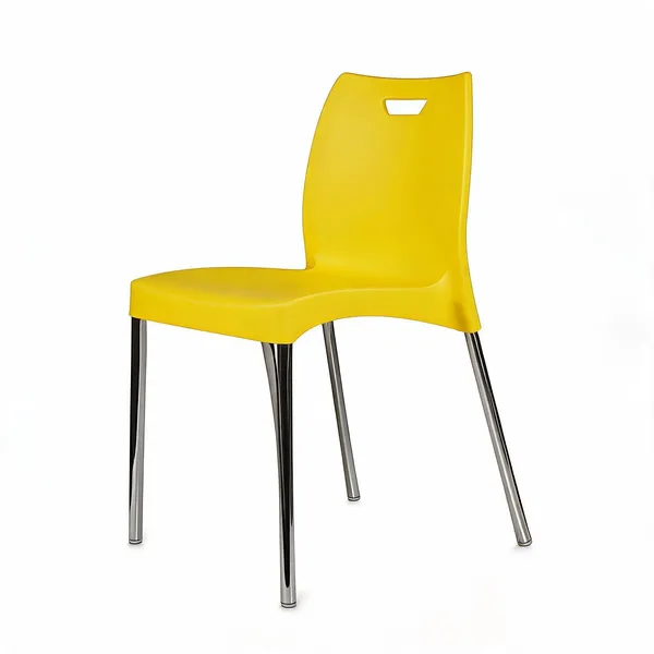 Plastic_Modern_Yellow_Chair_With_Metal_Legs