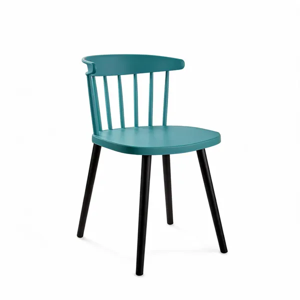 Plastic_Windsor_Style_Teal_Blue_Chair_With_Black_Legs