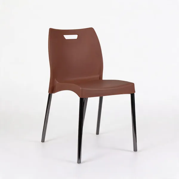 Plastic_Modern_Brown_Metal_Legs_Dining_Chair