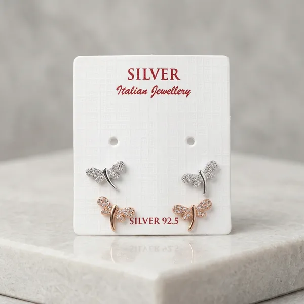 Silver_And_Rose_Gold_925_Sterling_Dragonfly_Set_Of_2_Stud_Earrings_For_Women
