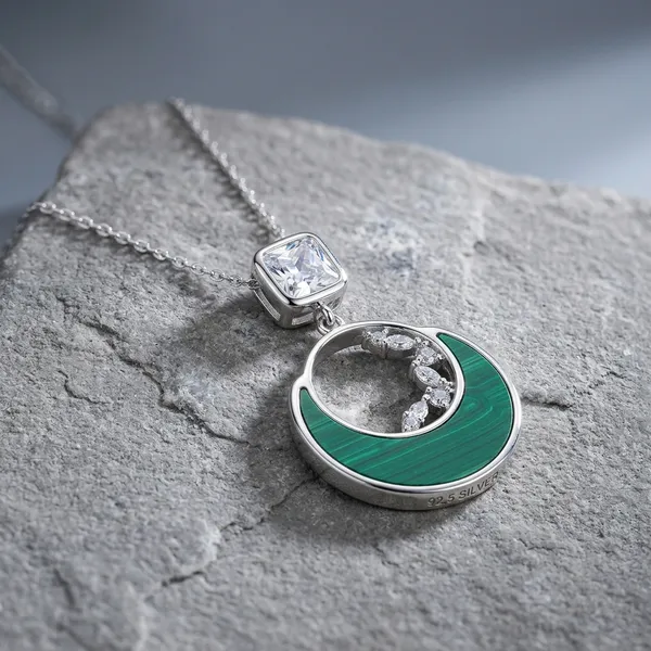 Silver_925_Sterling_Green_Enamel_Crescent_Moon_Pendant_Necklace_For_Women
