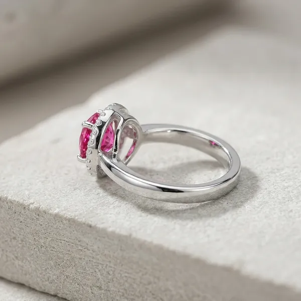 Silver_Plated_Pink_Stone_Halo_Engagement_Ring_For_Women