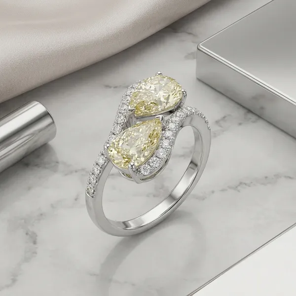 Silver_And_Yellow_Diamond_Studded_Bypass_Ring_For_Women