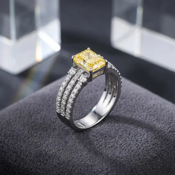 Silver_And_Yellow_Diamond_Radiant_Cut_Band_Ring_For_Women