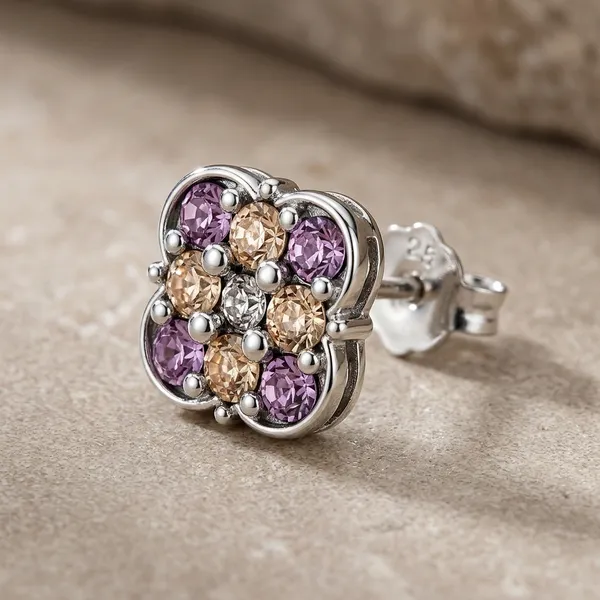Silver_And_Purple_925_Sterling_Floral_Crystal_Stud_Earrings_For_Women