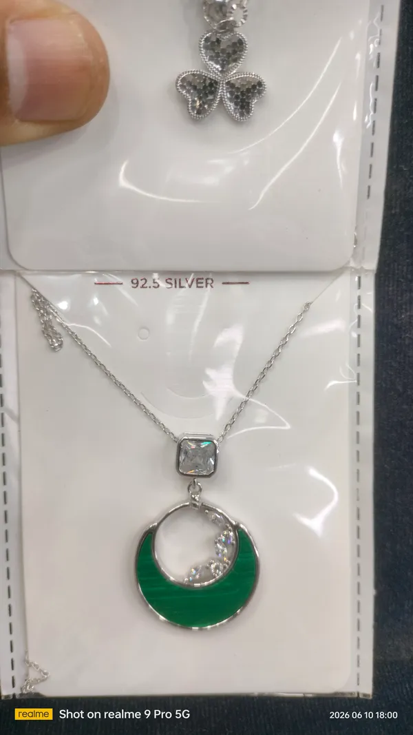 Silver_925_Sterling_Green_Enamel_Crescent_Moon_Pendant_Necklace_For_Women