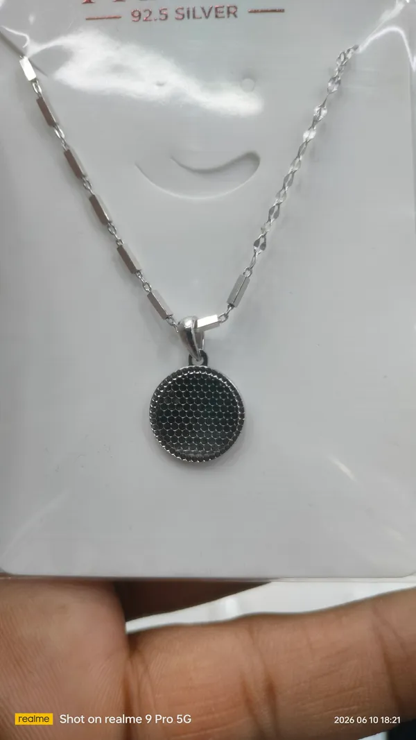 Silver_And_Black_925_Sterling_Round_Minimalist_Pendant_Necklace_For_Women