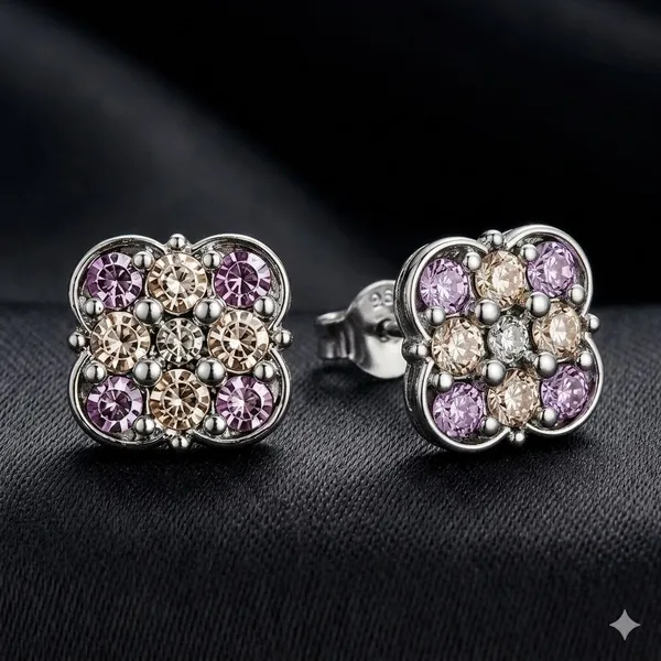 Silver_And_Purple_925_Sterling_Floral_Crystal_Stud_Earrings_For_Women