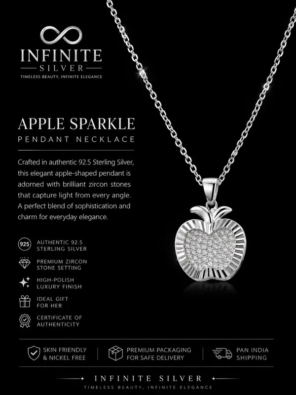 Silver_925_Sterling_Apple_Pendant_Necklace_For_Women