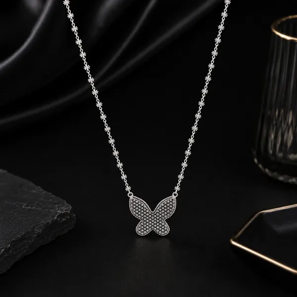 Silver_925_Sterling_Butterfly_Charm_Necklace_For_Women